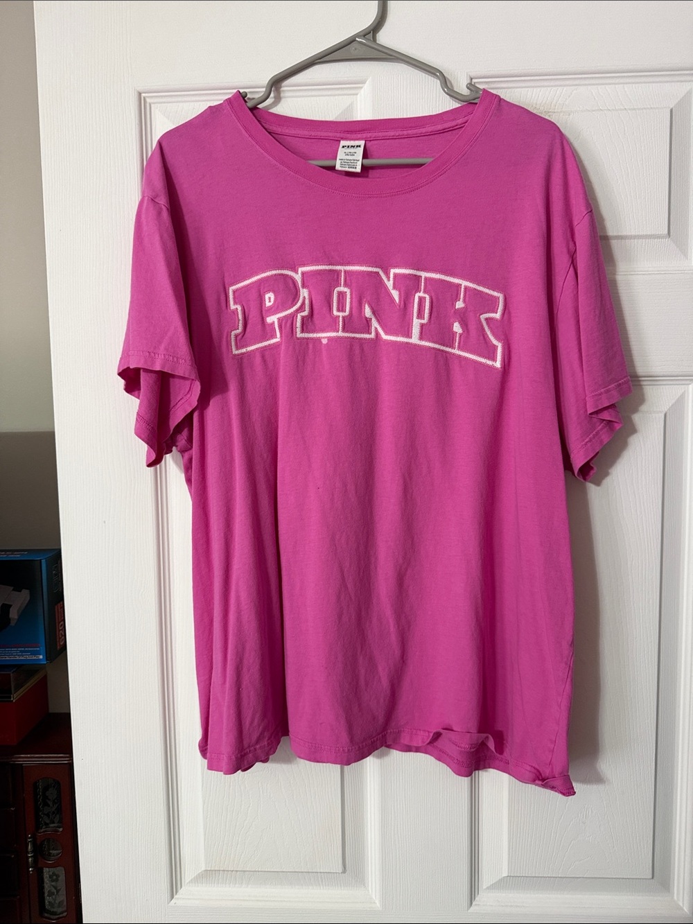 PINK Victoria's Secret Hot Pink Short Sleeve Tee with Logo